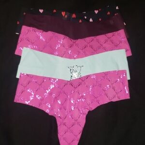 PINK Victoria's Secret Heart and Bow Panties Set